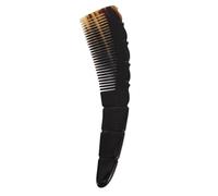 Lurrose Peigne en Corne de Bœuf et Massage Cuir Chevelu Naturel Noir Anti-statique Sculpté Surface Lisse Accessoire Cheveux pour Présent