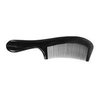 Lurrose Peigne en Corne de Bœuf Naturel 20 Cm Manche Épais Peigne de Massage Ergonomique Antidérapant pour Soins Capillaires pour Cheveux à Domicile Couleur Variable