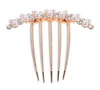 Lurrose Peigne Latéral Décoratif pour Cheveux Épais, Barrette Perlée Blanche en Alliage de Zinc et Plastique Résistant, Accessoire Coiffure Polyvalent pour Chignon et Usage Quotidien,