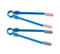 Lurrose Peigne Nettoyant pour Yeux D’animaux de Compagnie 2pcs, Brosse Douce pour Yeux de Chat et Chien, Matériau Abs et Polyéthylène, Poignée Antidérapante et Légère pour Toilettage