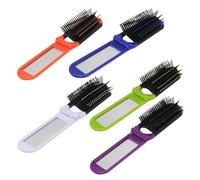 Lurrose Peigne Pliable Design Compact Incassable avec Miroir Anti-statique 5 Pièces en PP Résistant à Haute Température pour Barbe et Moustaches en Voyage