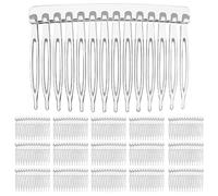 Lurrose Peignes à Cheveux Fins en Plastique Transparent, Lot de 20 pour Mariage et Coiffures de Femmes et Filles, Accessoires Décoratifs pour Voile et Chignon