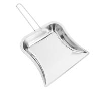 Lurrose Pelle à Poussière Mini en Acier Inoxydable avec Manche Long, Pelle Robuste Argentée pour Nettoyage de Bureau et Atelier, Outil Compact Multifonction pour Maison et Espace de