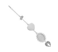 Lurrose Pendentif Charme Chapeau de Graduation avec Cadre Photo Acier Inoxydable Breloque Mémoire avec Gland et Plateau Vintage pour Cérémonie et Souvenir