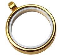 Lurrose Pendentif Médaillon en Acier Inoxydable 2.0 Cadre Photo Double Face Circulaire en Verre, Breloque Photo DIY pour Création de Bijoux et Porte-clés Personnalisés