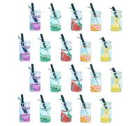 Lurrose Pendentifs Suspendus Couleur Aléatoire pour Amateurs de Bricolage 20pcs Mini Bocal à Boissons en Plastique pour Création Bijoux Accessoires Artisanaux