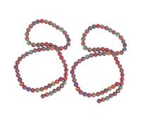 Lurrose Perles de Malachite Naturelle Rondes pour Bracelet et Collier, Pierre Polie, Trou Lisse, 2 Rangées Environ 61 Pièces, Facile à Utiliser