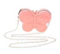 Lurrose Petit Paquet Bandoulière pour Filles, Mini Rose en PVC | Fermeture Éclair Sécurisée, Chaîne et Sangle Simple, Intérieur Spacieux, pour Pièces et Cartes D'identité