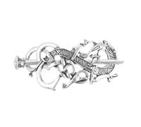 Lurrose Pince à cheveux celtique Motif dragon Viking Bijoux Pince à cheveux en alliage irlandais avec pour femme homme