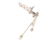 Lurrose Pince à Cheveux en Alliage et Perle Imitation Or, Élégante et Luxueuse, Adaptée à Diverses Coiffures Maintien Ferme, Barrette Rétro Décorative pour Cheveux
