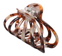 Lurrose Pince à Cheveux Grosse Taille en Acétate Ajouré Marron Barrette Griffes Décorative Léopard pour Cheveux Épais Femme Maintien Antidérapant pour Chignon et Coiffure Quotidienne