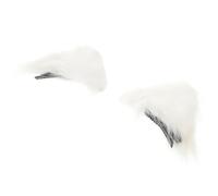 Lurrose Pince à Cheveux Oreilles de Chat Blanches en Peluche, 1 Paire Barrette Cosplay pour Filles, Accessoire Cheveux Doux et Résistant, Fête, Halloween et Séance Photo