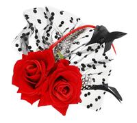 Lurrose Pince à Cheveux Rose Rouge Halloween en Dentelle, Épingle Fleurie pour Mariée et Séance Photo, Accessoire Coiffure Élégant pour Mariage et Fêtes, Barrette Décorative pour Femmes