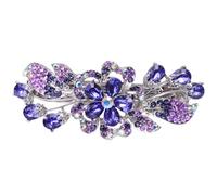 Lurrose Pince à Cheveux Strassée Violette Clip Arrière Élastique Taille Moyenne Accessoire Cheveux pour Femmes et Filles Barrette à Queue de Cheval Élégante Décoratif Usage Quotidien