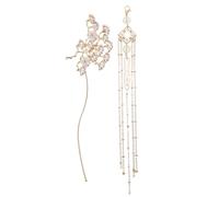 Lurrose Pince à Cheveux Vintage Dorée Pompon Fleuri et Style Ancien, Épingle à Cheveux pour Femmes, Accessoire Beauté Rétro pour Mariage, Fête et Coiffure Élégante
