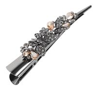 Lurrose Pince à Cheveux Vintage Grosse Taille en Écaille de Tortue Ornée de Strass, Barrette Fantaisie pour Femmes Cheveux Épais, Accessoire Coiffure Chic et Décoratif
