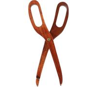 Lurrose Pince Bois Naturel Réutilisable 25 X 8,5 Cm Résistante Haute Température Cuisine et Barbecue Pince Alimentaire Ciseaux Multifonction Légère et Pratique