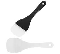 Lurrose Pinceau pour Masque Facial en Silicone Doux 2 Pièces Noir et Blanc, Grand Format, Ensemble de Pinceaux pour Masque de Soin du Visage, Outil Applicateur pour Soins Spa et