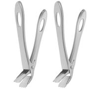 Lurrose Pinces à Assiettes Résistantes Chaleur et Antirouille 2pcs en Acier Inoxydable Accessoires Cuisine Indispensables Porte-vaisselle Pratique Cuisine et Bar