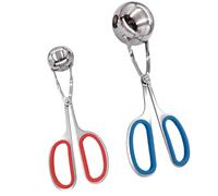 Lurrose Pinces à Boulettes Drainage de Soupe 2pcs de Viande en Acier Inoxydable Outil de Cuisine Pratique pour Fabriquer Rapidement Boulettes, Forme Ciseaux de Cuisine