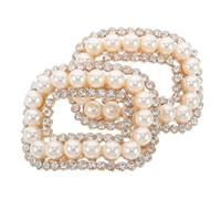 Lurrose Pinces à Chaussures Carrées en Métal avec Perles et Cristaux, Amovibles et Élégantes, pour Occasions Spéciales et Bal, 1 Paire de Bijoux de Chaussures