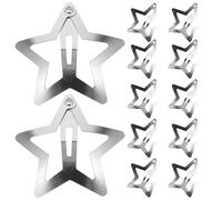 Lurrose Pinces à Cheveux Étoiles Clips Résistants et Faciles à Utiliser Lot de 20 en Métal Argenté, Accessoires Mignons et Pratiques Anniversaire pour Femmes à Domicile