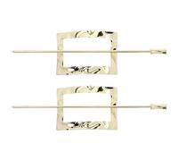 Lurrose Pinces à Cheveux Métal Doré Lot de 2 Accessoires Coiffure pour Femme, Épingles Géométriques pour Queue de Cheval