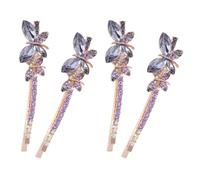Lurrose Pinces à Cheveux Strass Violettes 2 Paires, Accessoires Cheveux pour Femmes, Barrette Décorative Légère et Élégante, Mariage et Coiffure Quotidienne