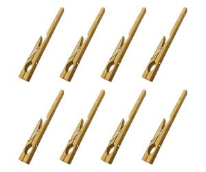Lurrose Pinces serre clips en bambou 8 pièces marron, pour tubes à essai, équipement pour expériences scientifiques en laboratoire