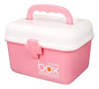 Lurrose Plastique Boîte à Remède Rose Portable à Double Couche | Grosse Capacité, Garde les Remède Rangés, Style Concis et Pratique, pour Maison et Bureau
