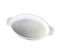 Lurrose Plat à Four Ovale Céramique avec Double Poignée Plat à Gratin Résistant et Anti-rayures pour Lasagnes Légumes Rôtis et Pâtisseries Décoratif pour Cuisine Familiale
