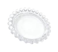 Lurrose Plat en Verre Transparent Motif Perlé 15 Cm, Assiette à Collation Multi-usages Cuisine et Rangement Bijoux, Vaisselle Ménagère Élégante et Festive