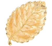 Lurrose Plateau à Goûter en Alliage Doré de Taille Moyenne de Feuille, Plateau Décoratif Nordique pour Fruits, Collations et Rangement, Assiette à Dessert Multifonction Cuisine et Salon