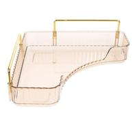 Lurrose Plateau de Rangement Angle pour Comptoir Salle de Bain Organiseur Maquillage et Pet Design Moderne Transparent pour Coin Vanity Étagère Gain de Place pour Cosmétiques et Parfums