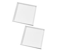 Lurrose Plateau en Bois Blanc Carré Lot de 2 Plateau Multifonction pour Service Thé Dessert et Fruits Décoratif et Pratique pour Table Basse et Réception