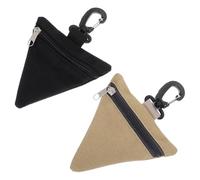 Lurrose Pochette de Camping Suspendue en Non-tissé 2 Pièces Poche Suspendue Triangle Beige Rangement pour Petits Objets de Pique-niques, Usage Extérieur