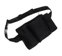 Lurrose Pochette Paquet Banane Porte-outils Massage Noire Doubles Sangles Latérales, Rangement Sécurisé pour Flacons D’huile et Lotion, Paquet à Outils Compact et Portable pour