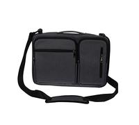 Lurrose Pochette Pour Ordinateur Portable Bandoulière Avec Poches Zippées Poignée Télescopique à Arrière Fermeture Éclair Double Curseur