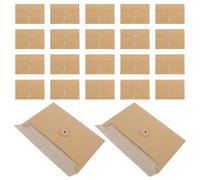 Lurrose Pochettes à Documents avec Fermeture à Bouton et Ficelle Lot de 30 en Papier Kraft Marron Protection pour Papiers, Format Pratique pour Bureau et Maison