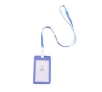 Lurrose Porte-badge avec Lanière Grise Bleutée Étui Transparent pour Carte Identité et Badge de Travail Protection et Visibilité Accessoire Pratique pour Bureau et École