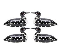 Lurrose Porte-baguettes de Table en Céramique Noir 4 Pièces Repose-fourchette et Cuillère, Design Adorable Canard pour Décoration de Table à Manger