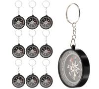 Lurrose Porte-clés Boussole en Alliage Argenté, Lot de 12 Pièces, Design Élégant et Créatif, Solide pour Garçon et Filles, Présent pour Toutes Occasions