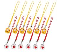 Lurrose Porte-clés Chat Maneki Neko Pendentif Clochette, Mousqueton Solide, Lot de 12 Pièces, Décoration Suspendue en Métal, Présent pour Amateurs de Chats Couleur Aléatoire