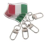 Lurrose Porte-Clés Drapeau Italie, Ensemble de 12 Breloques Colorées en Plastique Rigide, Pendentifs pour Paquet d'École et Voyages, Accessoire Polyvalent Unisexe