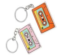 Lurrose Porte-clés en Acrylique 2pcs Design Détaillé et Léger, Ornement Suspendu pour Paquet, pour Tape Parties et Amateurs de Ruban Adhésif