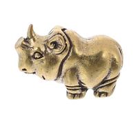 Lurrose Porte-clés en Laiton Créatif Rhinocéros Décoratif Vintage pour Décoration de Bureau et Accessoire ollectible Or