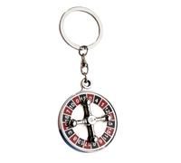 Lurrose Porte-clés Métal Rotatif Mini Roulette Russe Décoratif pour Sac Pendentif Suspendu Trousseau Clés Ornement Bag Hanging Décor Élégant