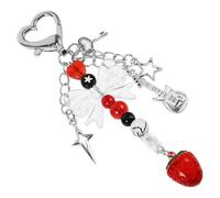 Lurrose Porte-clés Pendentif Esthétique Guitare en Alliage, Accessoire Adorable et Facile à Nettoyer, pour Paquet à Dos ou Trousseau de Clés