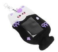 Lurrose Porte-clés Porte-cartes Photo K-pop Transparent 3 Pouces en Plastique Rigide Motif Chat Noir, Pochette Protège-cartes Mignons pour Badges Nominatifs, Carte D’identité et Permis