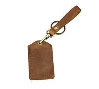 Lurrose Porte-clés pour Badge D'étudiant Porte-Carte de Bus Porte-Carte Bancaire Petit en Cuir Jaune